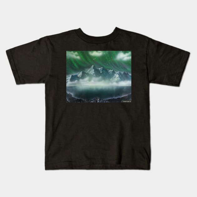 Northern Lights Kids T-Shirt by Edwardtiptonart